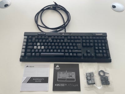 Tastatur, Corsair Gaming K95 RGB Platinum Keyboard, RGP0022, God, Sælger mit Corsair gaming tastatur