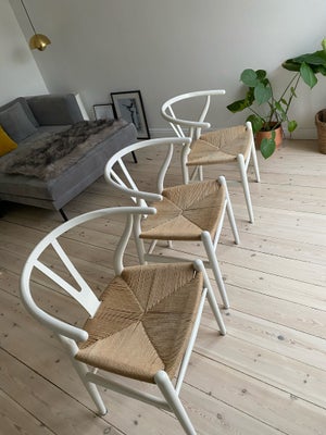 Spisebordsstol, Y-stol Wegner, Y-stol - 3 stk. hvide y-stole sælges, design af Hans J. Wegner fra Ca