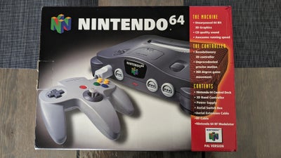 Nintendo 64, Standard grå, Rimelig, Sælger en Nintendo 64 i CIB, kassen er blivet tegnet på med rød 
