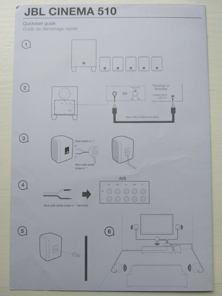 5.1 højttalersæt, JBL, Cinema 510