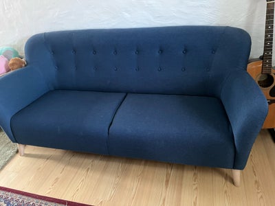 Sofa, stof, 2 pers., Fin og velholdt blå sofa i vævet tekstil. Lyse træben.
1,77 meter lang