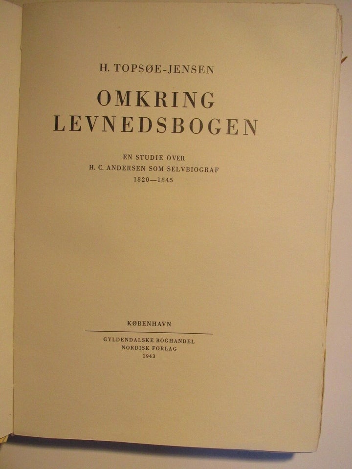 Omkring levnedsbogen, H. Topsøe-Jensen, genre: biografi