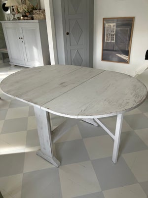 Køkkenbord, Træ, b: 100 l: 142, Gammelt svensk udtræksbord, klapbord, hvidmalet med patina. Nok fyrr