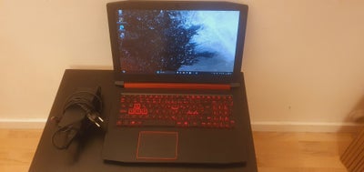 Acer Nitro 1050TI 4GB GAMING, Intel Core i5-8300H GHz, 8 GB ram, 256 + 1000 GB harddisk, Perfekt, Co