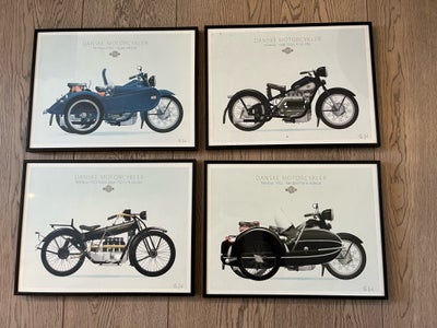 Plakater, Nimbus Motorcykle plakat, 4 stk nimbus motorcykler i ramme.    30x40 cm 