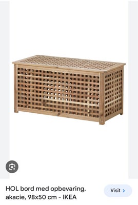 SØGER et HOL bord med opbevaring fra Ikea. Det er fint hvis det allerede har et større hul i siden.
