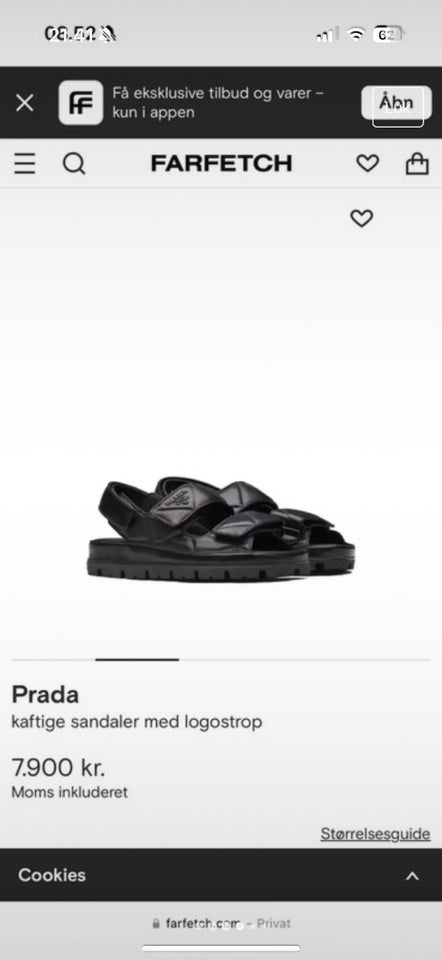 Sandaler, str. 38,5, Prada