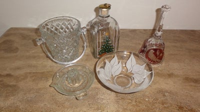 Glas, Lot af klokke, juleflaske, citronpresse, skål m.m., Holmegaard, Rosendahl m.m., Ægte Bøhmisk h