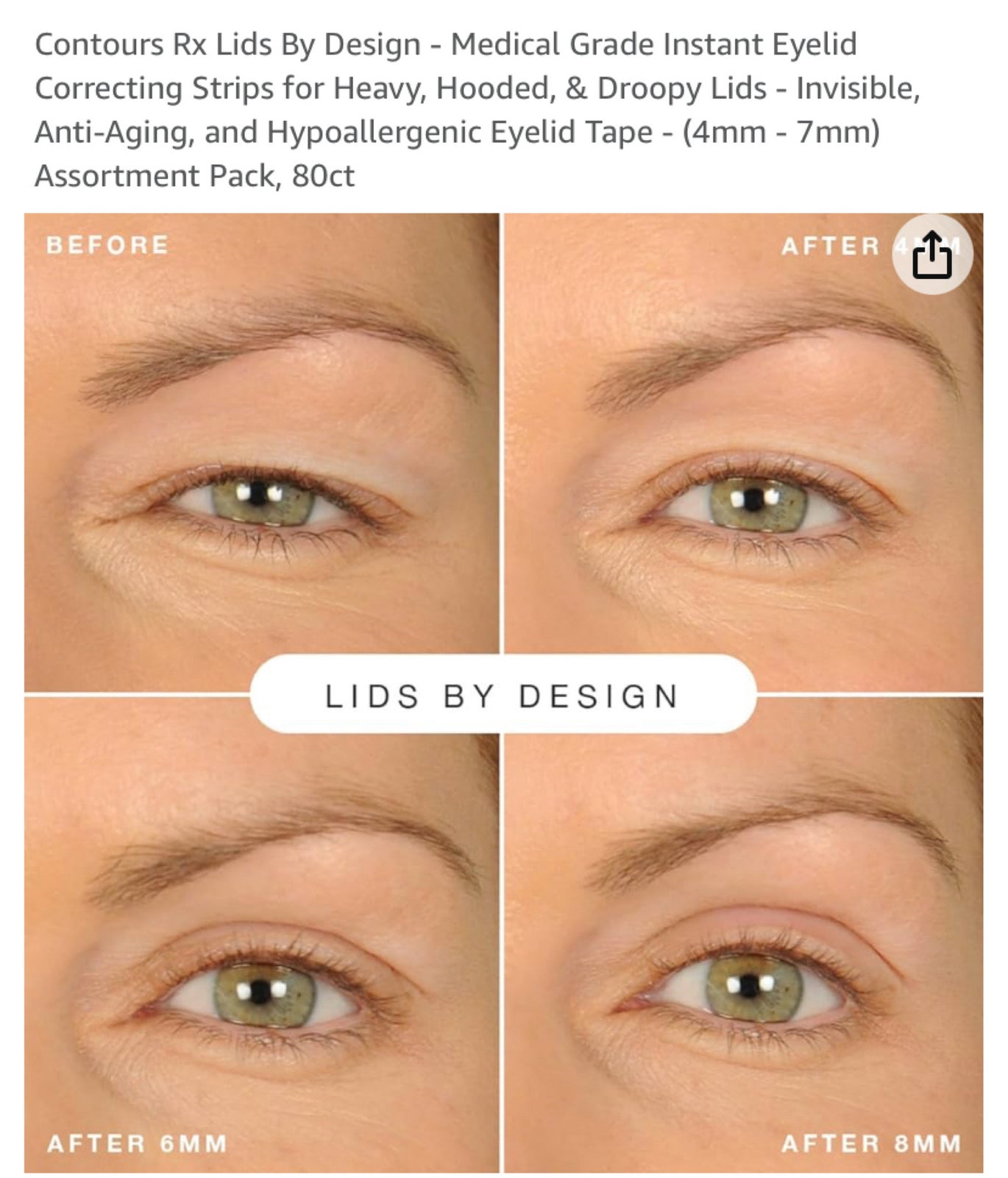 Contours Rx Lids By Design - Non-Surgical, Invisible & Instant  Eyelid Lift Strips - For a More Youthful-Looking Appearance, Reshape and  Define with Eyelid Tape for Hooded Eyes (6mm) 80ct 