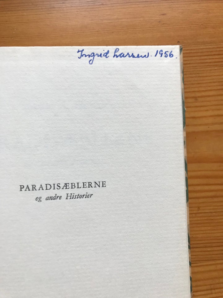 Paradisæblerne , Martin A. Hansen, genre: noveller