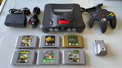 Nintendo 64, Nintendo 64, incl. expansion pak + 6 gode spil , God, Alt er testet og virker som det s