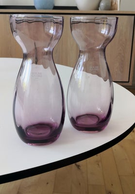 Vase, Hyacinthglas , Holmegaard glasværk, Holmegaard hyacinth glas i lys rosa mundblæst glas. Vintag