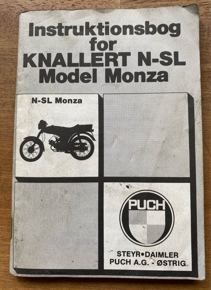 Bøger og blade, Instruktionsbog Puch N-SL Monza