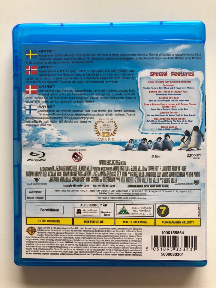 Happy Feet, instruktør George Miller, Blu-ray