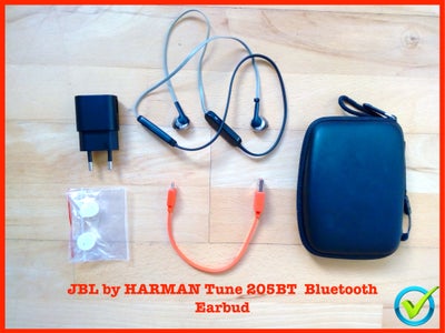 headset hovedtelefoner, JBL, JBL Tune 205BT Bluetooth, Perfekt, 

JBL by HARMAN T205 håndfri ergonom