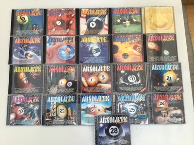 21 stk Absolute Music - Sælges samlet: Nr 6 til 28 (nr 11 og 27 mangler), pop, 21 stk CD’ere Absolut