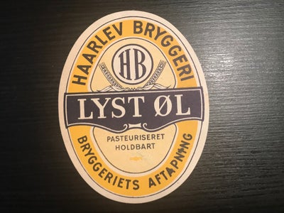 Andre samleobjekter, HAARLEV, Stor, gammel Lyst Øl fra Sydsjælland, fin stand.