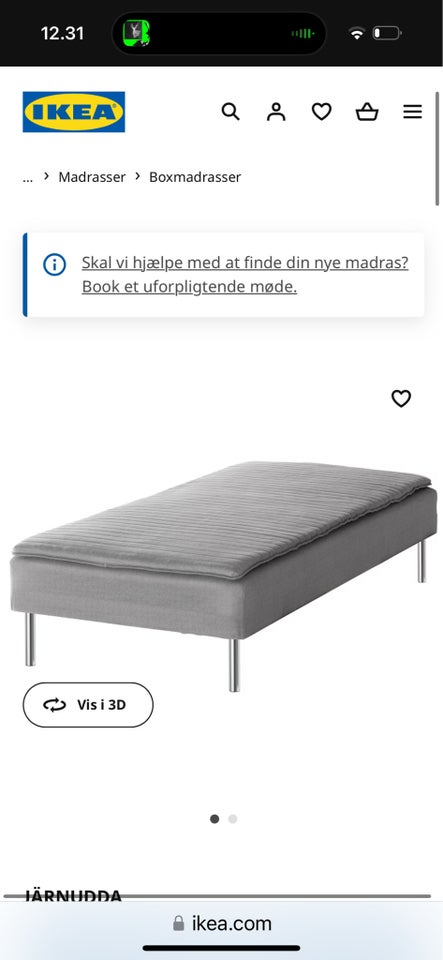 Boxmadras, Ikea, b: 90 l: 200