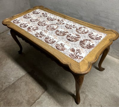 Kakkelbord, egetræ, b: 60 l: 125 h: 56, Bord med kakler/fliser med hollandske motiver
L: 125 cm, B: 