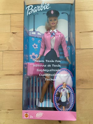Dukker, Barbie Travel Train Fun 2001, Uåbnet fra 2001. Pris på Amazon: 68 $ + fragt, told og gebyr. 