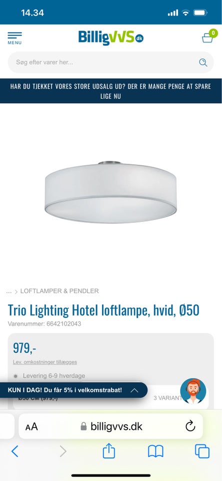 Lampeskærm, Trio Lightning , hotel loftlampe