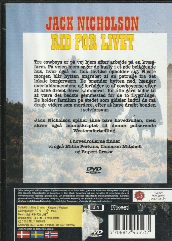 Rid for livet, DVD, western