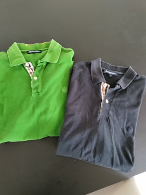 Polo t-shirt, Aquascutum, str. L,  Navy og grøn,  Bomuld,  God men brugt, To styk poloer. Den grønne