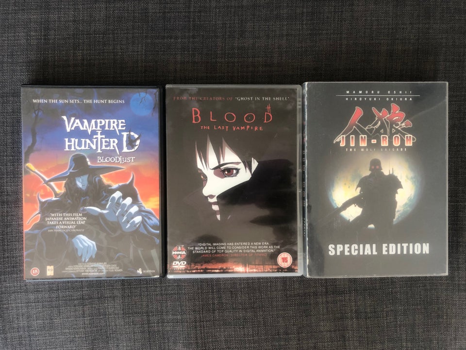 3 DVD’er med Anime, DVD, animation