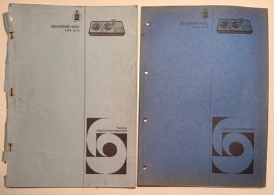 Andet, Bang & Olufsen, B&O Beogram 4000 serice manualer

Kan sendes med GLS for 65,-
