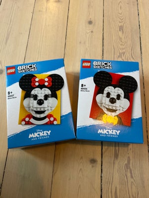 Lego Exclusives, 40457 40456, Ny og uåbnet. Mickey og Minnie Mouse brick sketches. Sjov ide til bryl