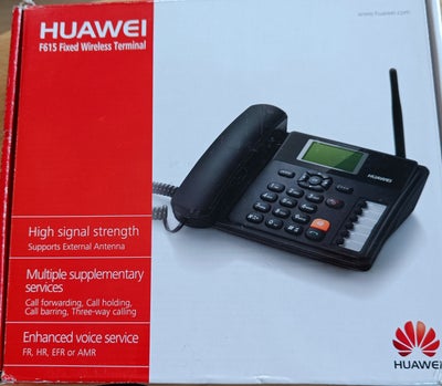 HUAWEI F615 fixed wireless, God, Huawei F615 2G/3G mobil bordtelefon med extern antennekontakt.
God 