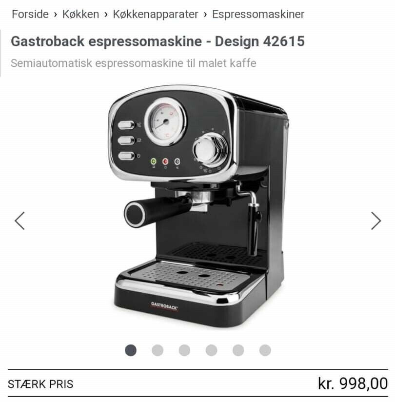 espressomaskine, Gastroback - dba.dk - Køb og og Brugt