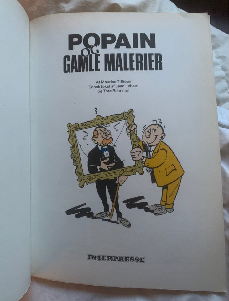 Popain og gamle malerier, Tilleux, Tegneserie