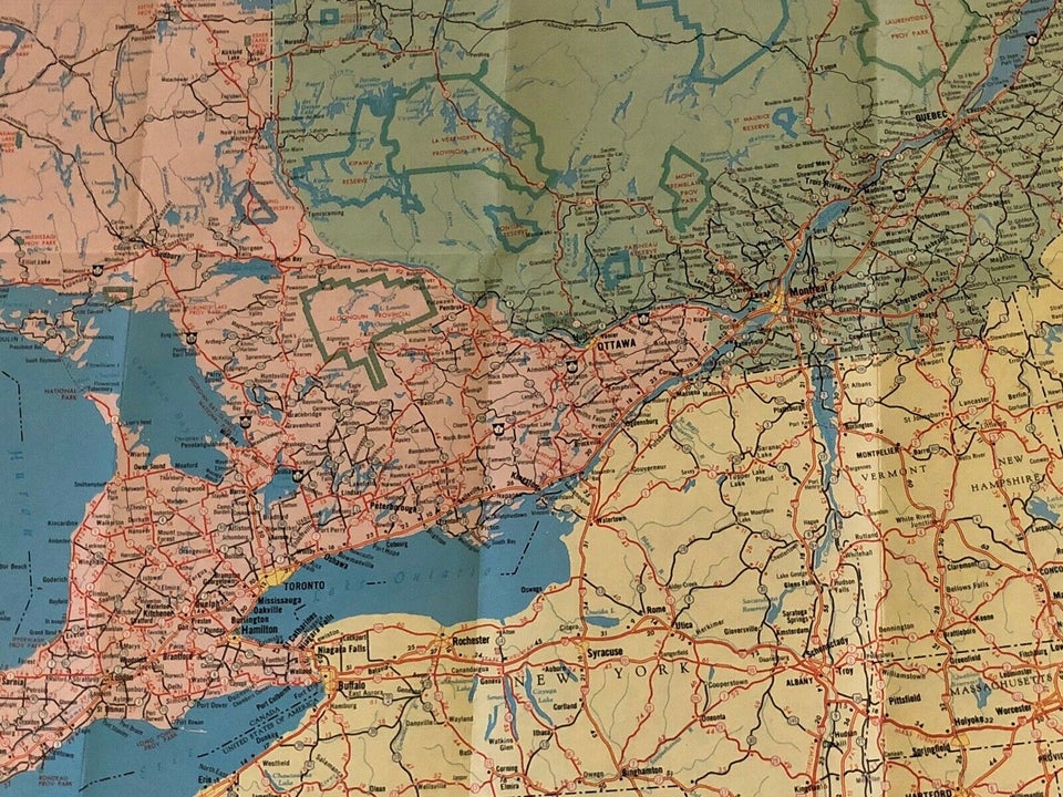 Landkort, 50 år gl. CANADA ROAD MAP