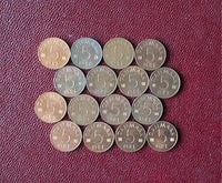 Danmark, mønter, 16x5 ØRE