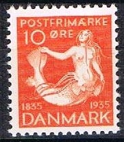 Danmark, postfrisk, stålstik, 225	pfr.Afa	120,-	pæn