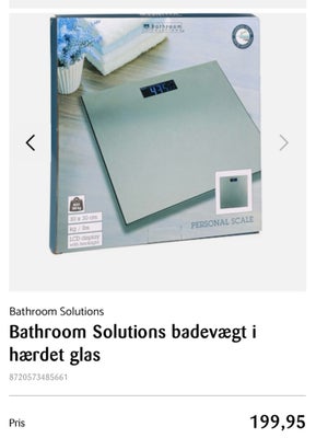 Badevægt, Med LCD display og hærdet glas , Bathroom solution, Badevægt i hærdet glas. Brugt få gange