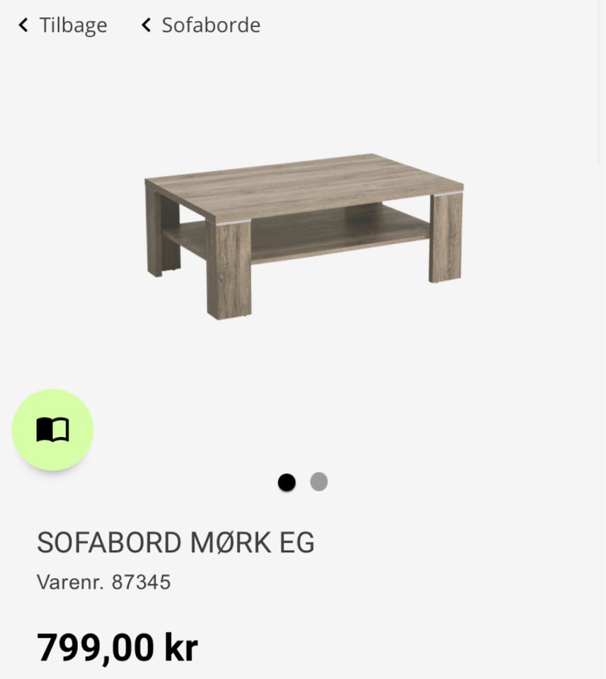 Sofabord, Daells Bolighus, egetræ – dba.dk – Køb og Salg af Brugt