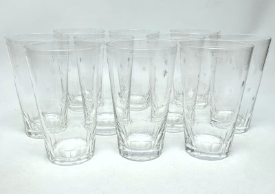 Glas, Vandglas / ølglas, Holmegaard, 10 fine vandglas / ølglas fra krystalservicet Stjerneborg af Ja