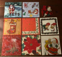 Jule-servietter og 5 patchwork miniophæng