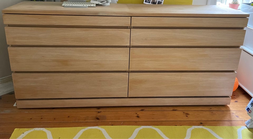 Kommode, egetræ, b: 190 d: 47 h: 87