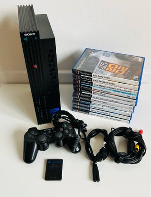 Playstation 2, SCPH-39004, God, PlayStation 2 inkl. controller og 11 spil 

Du får:
Sort PlayStation
