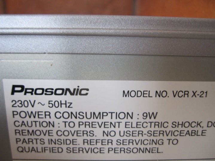 VHS videomaskine, Prosonic, VCR X-21