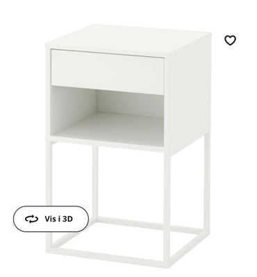 Natbord, IKEA, 2 stk Ikea VIKHAMMER i hvide. 

Samlet pris for begge