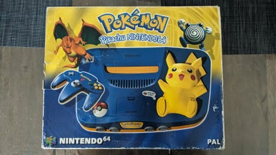 Nintendo 64, Pikachu edition, Rimelig, Sælger en CIB N64 Pikachu edition.

Kassen har set bedere dag