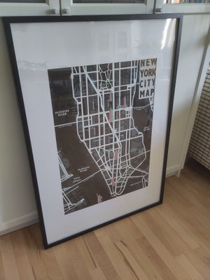 Plakat, Ikea, motiv: New York City, b: 70 h: 100, Grafisk minimalistisk kort over New York City, i s
