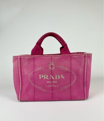 Festtaske, Prada, denim, PRADA canapa tote i pink 

Meget anderledes og unik taske, end hvad man nor