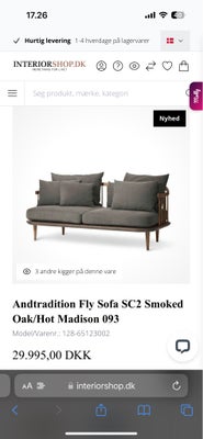 Sofa, træ, 2 pers. , &tradition, **Sælges: Fly Sofa fra &Tradition – Komfort & Stil kombineret. 

Dr