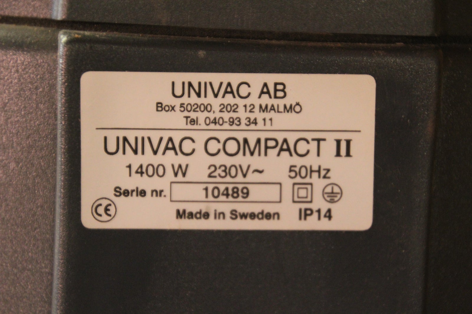 Centralstøvsuger, andet mærke Compact II, 1400 watt