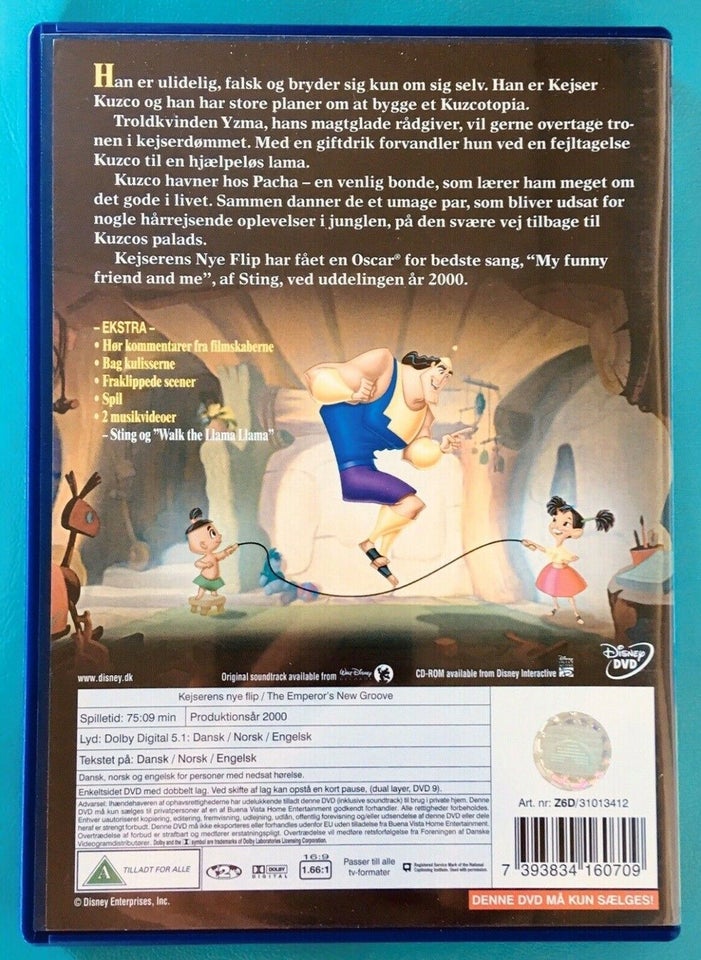 Disney Classics: Kejserens nye flip, DVD, animation